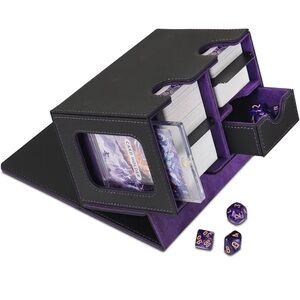 Trading Card Deck Case for MTG Commander Display Fits 400+ Card Storage 3 IN 1